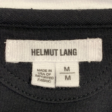 HELMUT LANG Size M White Black Two Toned Cotton Dolman Sleeves Crew Neck T-shirt