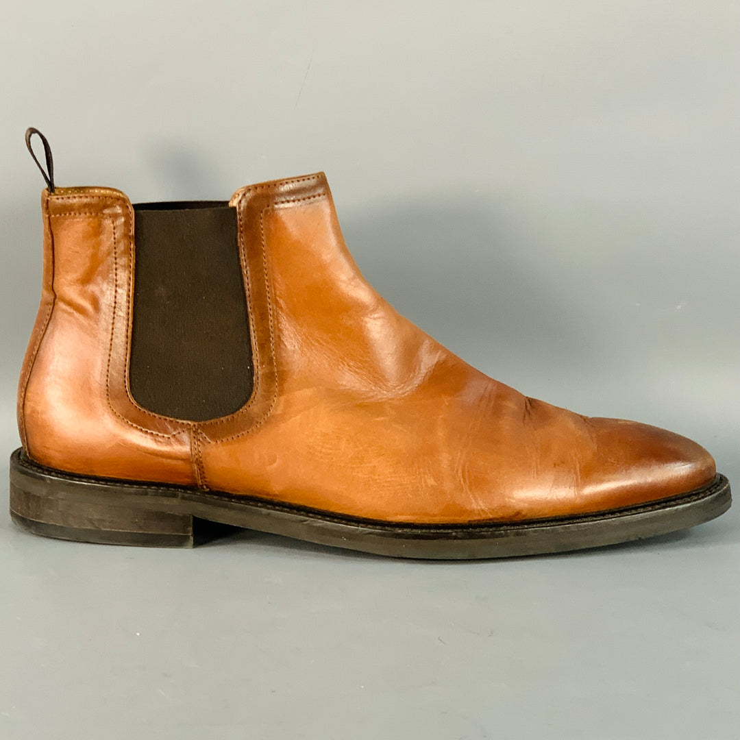 ANTONIO MAURIZI Size 13 Brown Leather Ankle Chelsea Boots