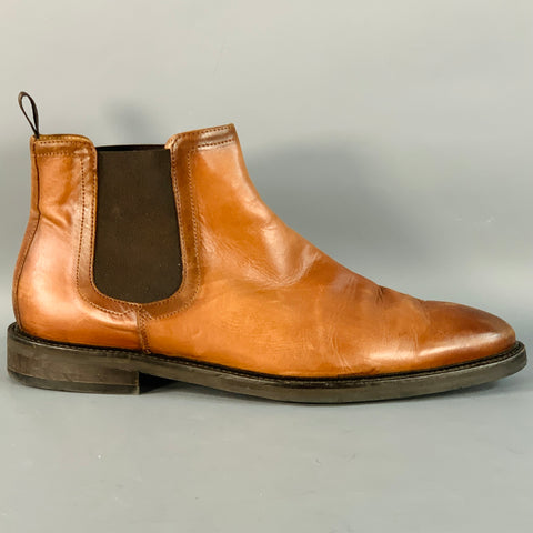 ANTONIO MAURIZI Size 13 Brown Leather Ankle Chelsea Boots