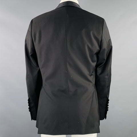 BILLIONAIRE ITALIAN COUTURE Size 38 Black Cotton Silk Shawl Collar Sport Coat