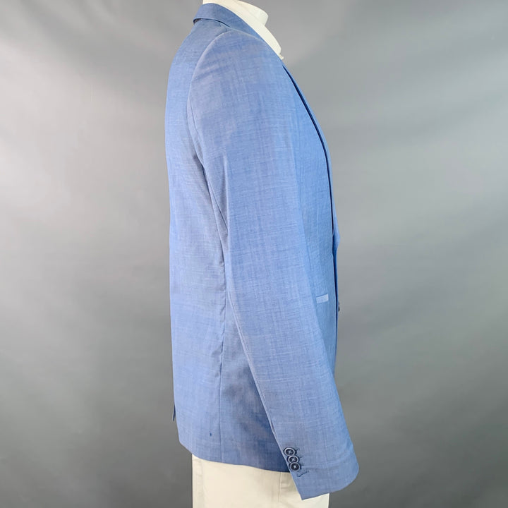 VIKTOR & ROLF Size 42 Blue Virgin Wool Peak Lapel Sport Coat