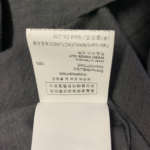 WOOYOUNGMI Size M Grey Black Graphic Cotton Button Up Long Sleeve Shirt