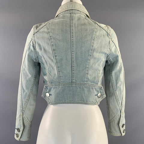 VIVIENNE WESTWOOD Size XS Blue Cotton Blend Cropped Jacket