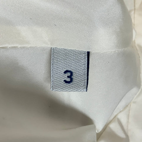MONCLER Size L Off White Cotton Silk Cut Out Parka Jacket