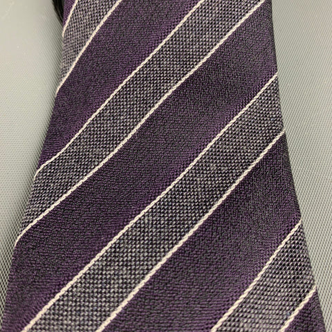 JOHN VARVATOS Cravate en soie argentée violette