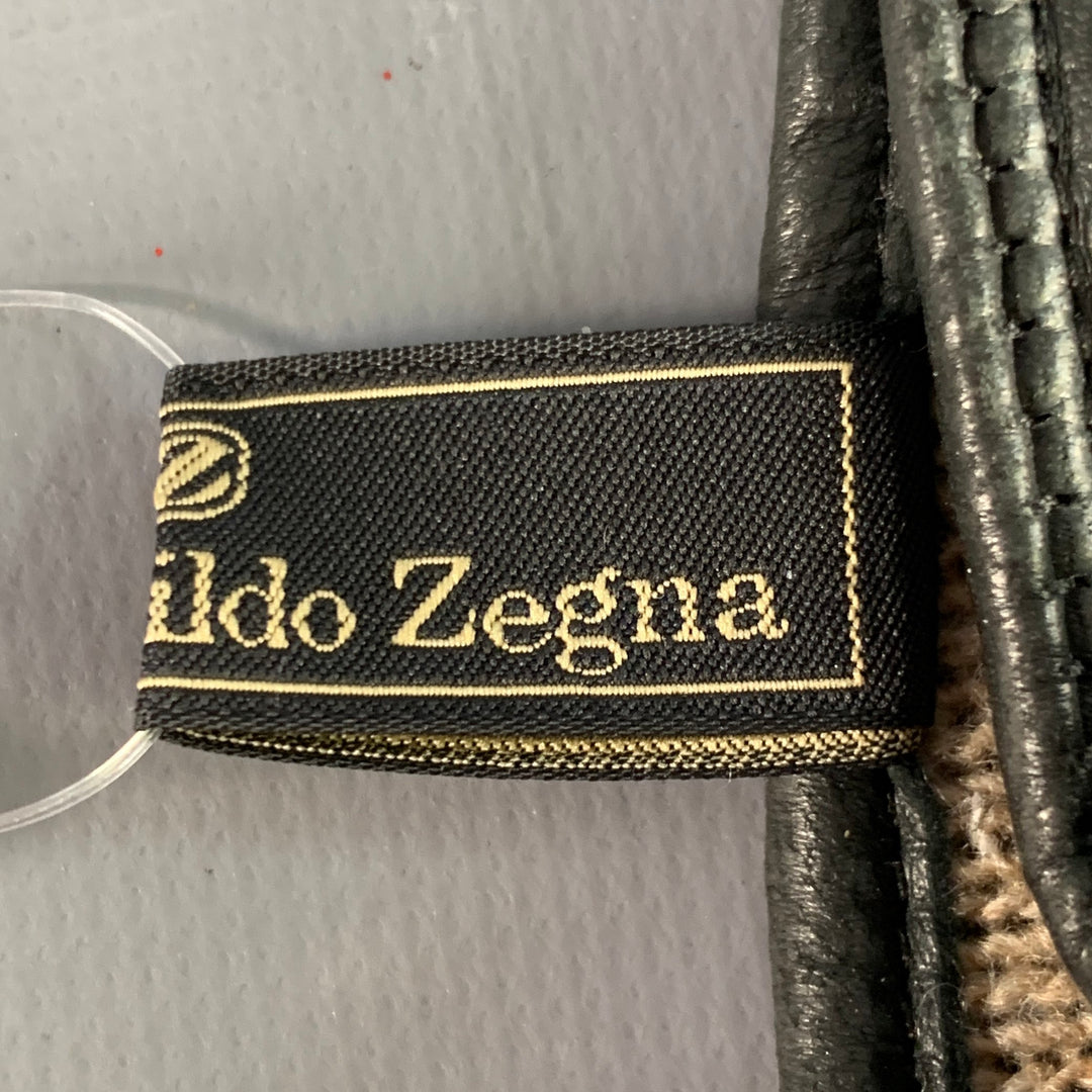 ERMENEGILDO ZEGNA Size M Black Leather Gloves
