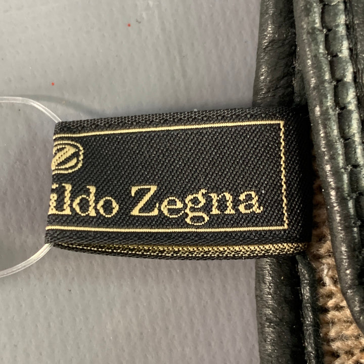 ERMENEGILDO ZEGNA Size M Black Leather Gloves