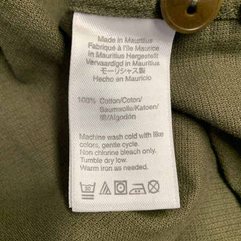 WALLACE & BARNES Size M Green Olive Cotton Safari Long Sleeve Shirt