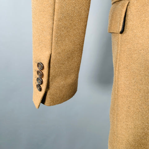 AMI Size 36 Camel Wool Blend Double Breasted Coat