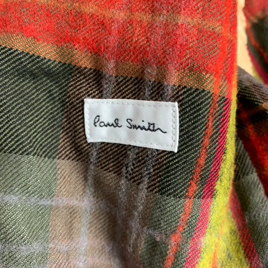 PAUL SMITH Size M Multi Color Plaid Cotton Wool Notch Lapel Sport Coat