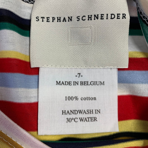 STEPHAN SCHNEIDER Size XXXL Multi Color Stripe Cotton Short Sleeve T-shirt