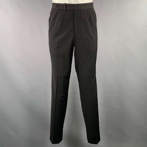 PHINEAS COLE Size 38 Black Wool Peak Lapel Tuxedo