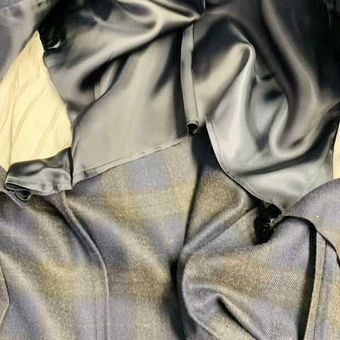 JACK SPADE Size 40 Grey Navy Plaid Camel Hair Notch Lapel Sport Coat
