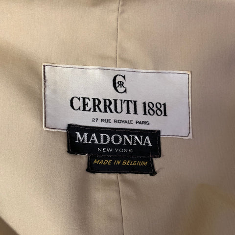 CERRUTI Size S Khaki Cotton Blend Belted Trench Coat