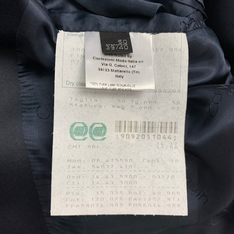 COLECCIÓN CALVIN KLEIN Talla 40 Abrigo deportivo de esmoquin de lana azul marino