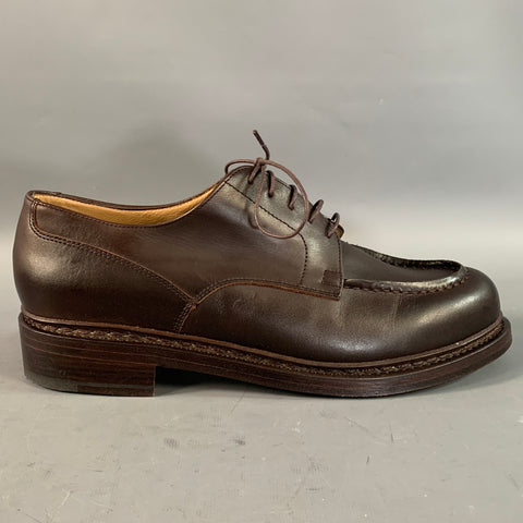 PARABOOT Size 10 Brown Leather Derby Lace Up Shoes