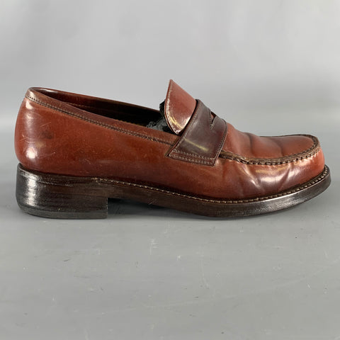 JIL SANDER Size 8 Burgundy Leather Loafer