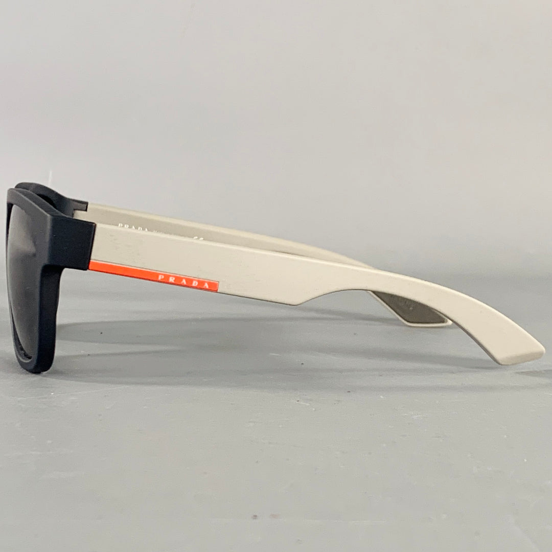 PRADA SPORT Black Grey Red Acetate Sunglasses