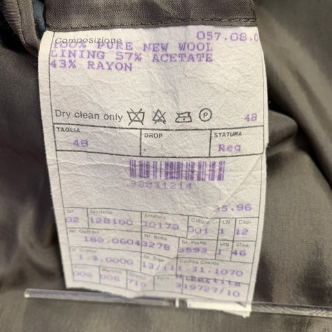 Veste de sport BILLY BLUE en laine à carreaux gris-beige, taille 42, à boutonnage simple