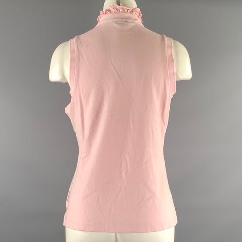 BROOKS BROTHERS Size M Pink Cotton Blend Polo Casual Top