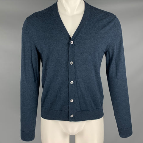 PAUL SMITH Size M Navy Knit Merino Wool Buttoned Cardigan