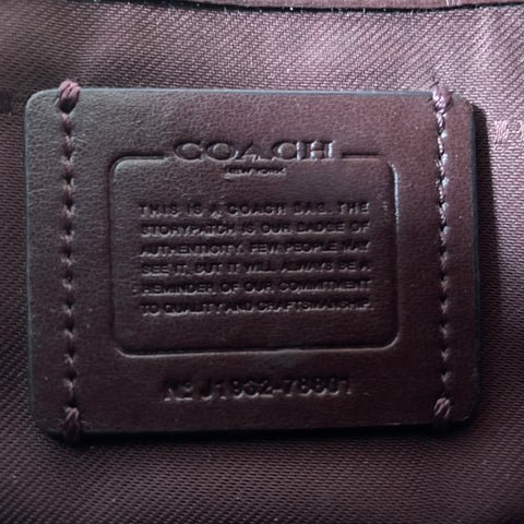 COACH Vintage Black Gold Leather Monogram Chain Link Cross Body Handbag