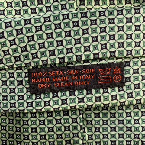 DOLCEPUNTA Green Mint Geomatric Silk Tie