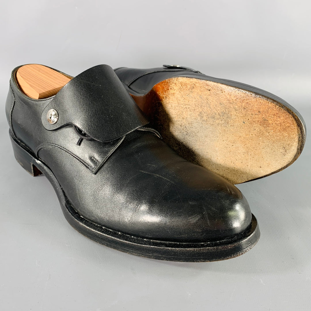 HERMES Size 10 Black Leather Monk Strap Lace-Up Shoes – Sui Generis  Designer Consignment