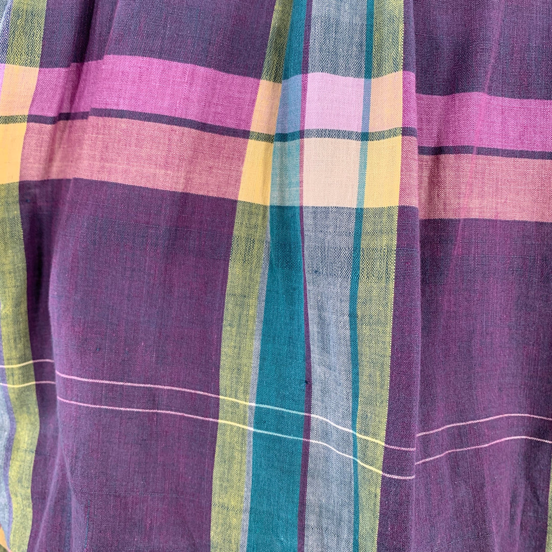 GITMAN BROS Size M Multi Color Madras Plaid Cotton One Pocket Long Sleeve Shirt