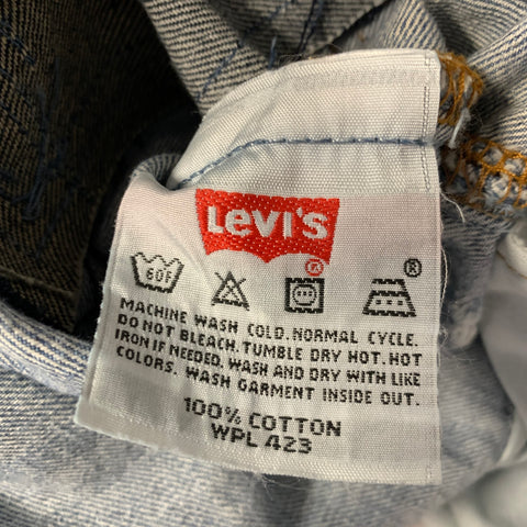 LEVI'S Size 32 Blue Light Blue Sashiko Cotton Button Fly Jeans