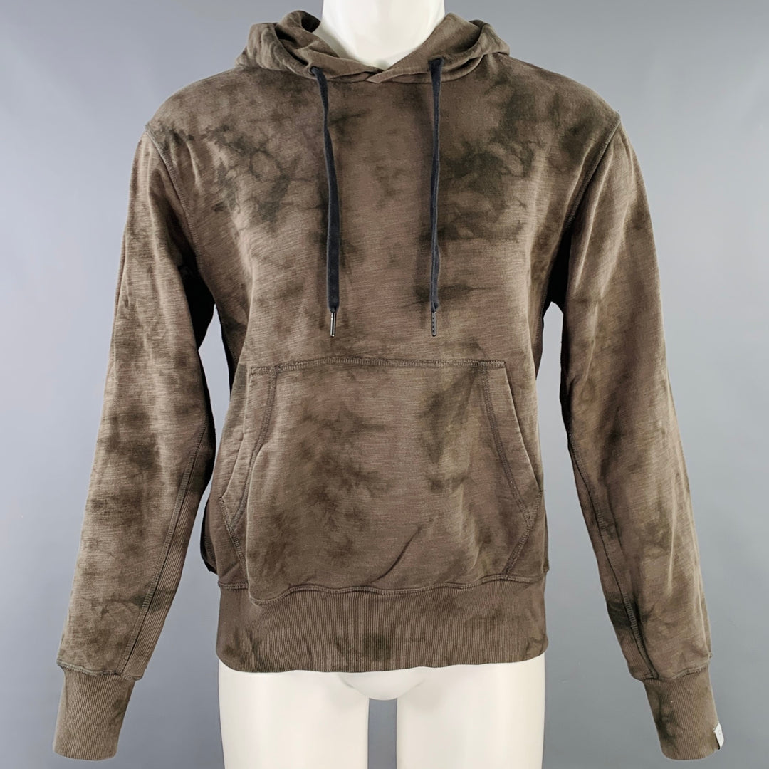 RAG & BONE Size M Green Olive Tie Dye Cotton Hooded Sweatshirt