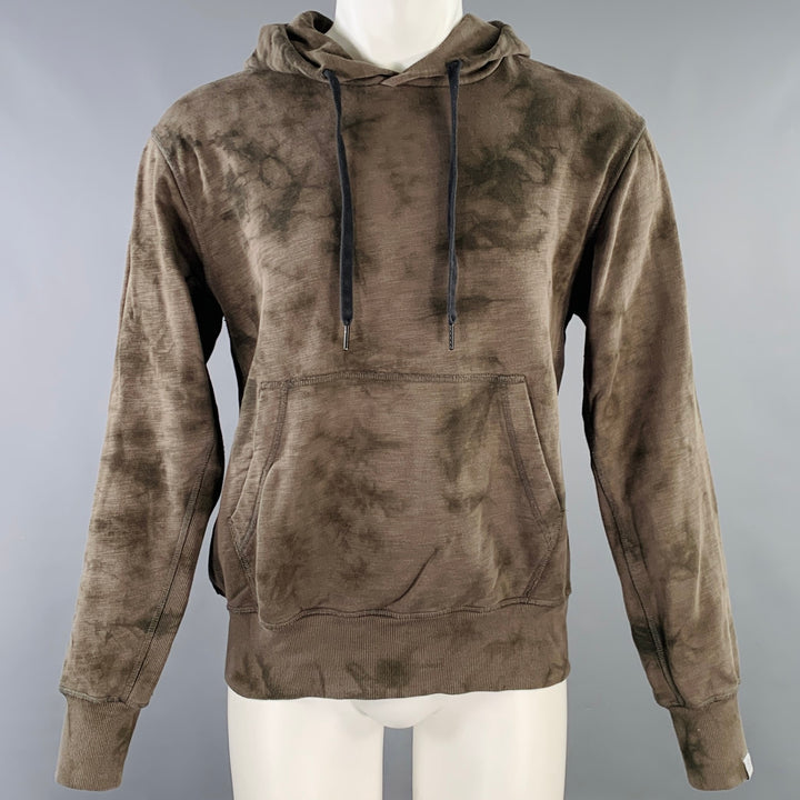 RAG & BONE Size M Green Olive Tie Dye Cotton Hooded Sweatshirt