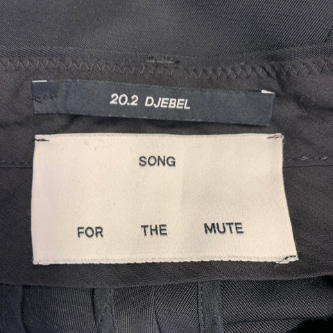 SONG FOR THE MUTE FW20 DJEBEL Size 38 Black Twill Nylon Cotton Pleated Tapered Casual Pants