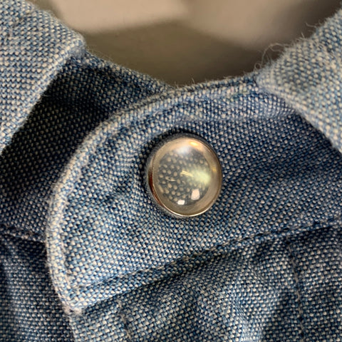 ADAM KIMMEL Size L Blue Light Wash Cotton Western Short Sleeve Shirt