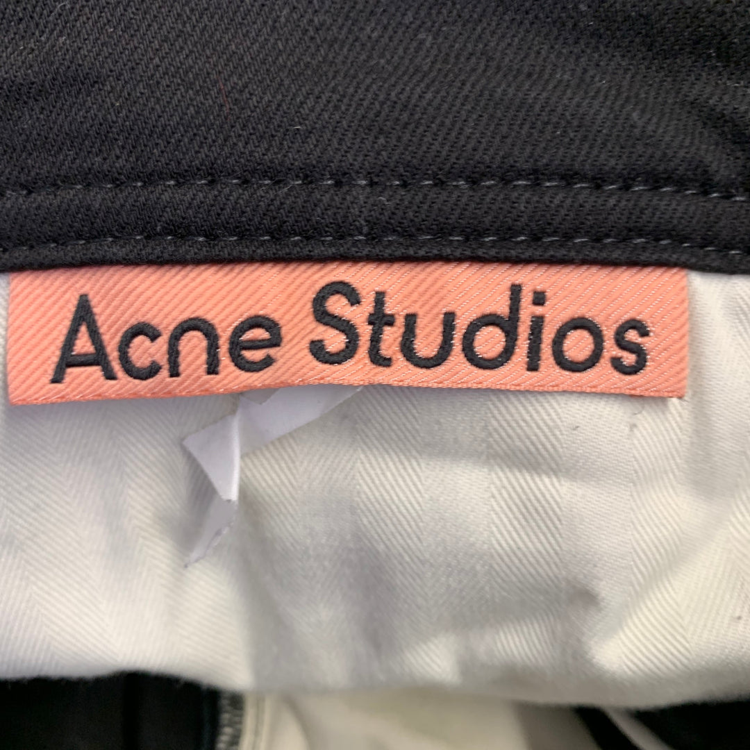 ACNE STUDIOS Size 35 Black Denim Straight Slim Five Pockets Jeans