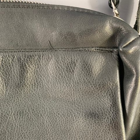 M.A+ Size One Size Black Solid Leather Shoulder Bag
