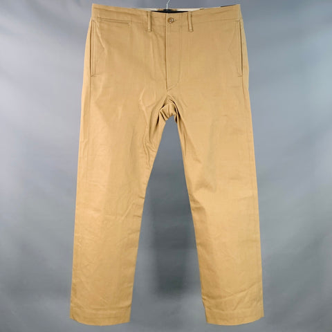 RRL by RALPH LAUREN Size 36 Camel Cotton Selvedge Twill Straight Button Fly Chino Casual Pants