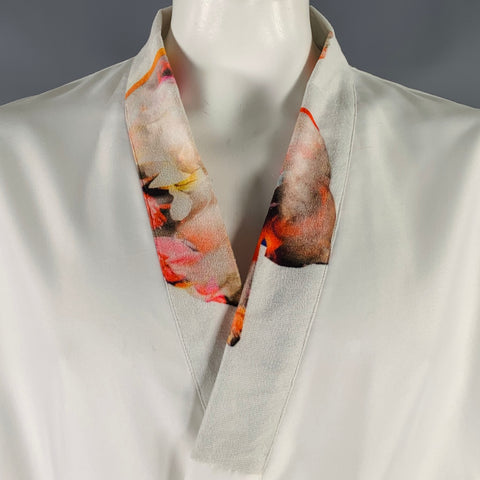 YUSUF KAYI Size L White Belted Kimono Shorts Suit