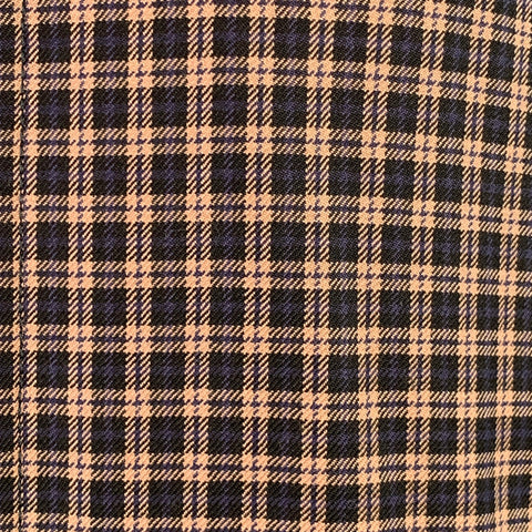 PAUL SMITH Size M Tan Navy Black Plaid Wool Blend Hidden Placket Coat