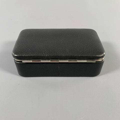 F.HAMMANN Sac Pochette à Bijoux en Cuir Noir et Argent