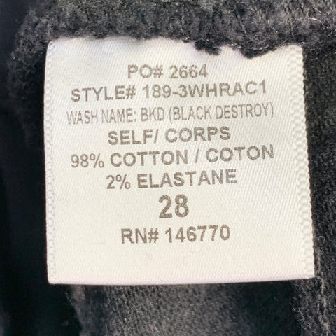 RE/DONE Size 28 Black Cotton Blend Distressed High Waisted Jeans