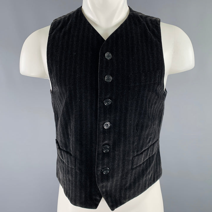 LE COLLEZIONI STRUCTURE Size S Black Corduroy Cotton Vest