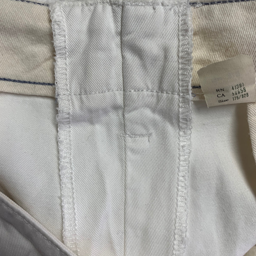 RRL by RALPH LAUREN Size 36 White Twill Cotton Straight Button Fly Casual Pants