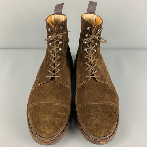 CROCKETT &amp; JONES Talla 10 Botas con punta de ante marrón