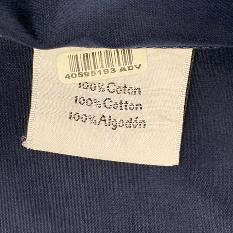 HERMES Size L Navy Cotton Button Up Long Sleeve Shirt