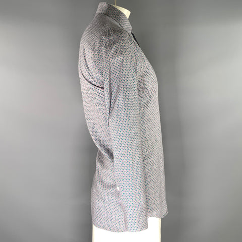 PAUL & JOE Size XL Purple Green & multi color Floral Button Up Long Sleeve Shirt
