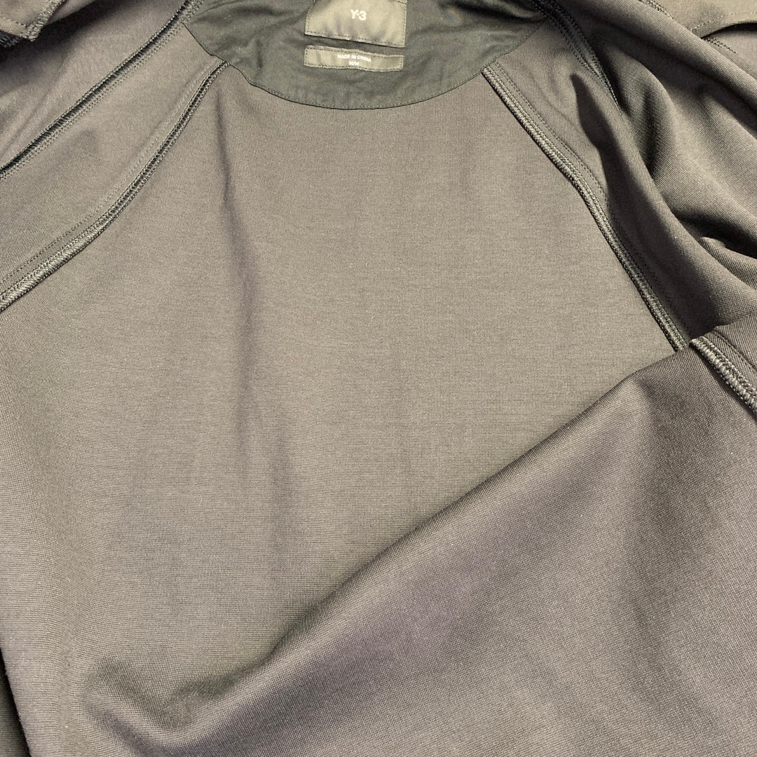 Y-3 Size M Black White Polyamide Blend Zip Up Drawstring Tracksuit