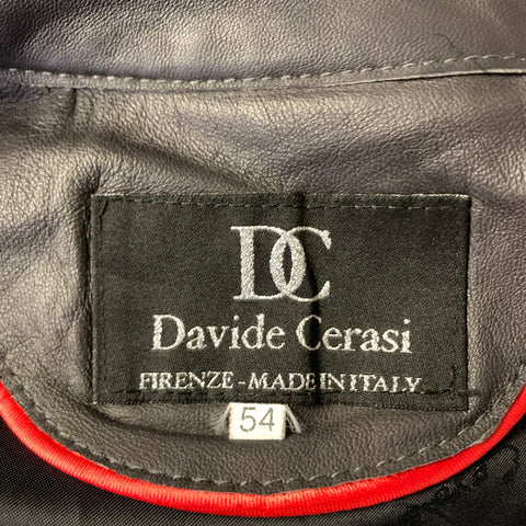 DAVIDE CERASI Size 44 Grey Quilted Leather Zip Up Jacket