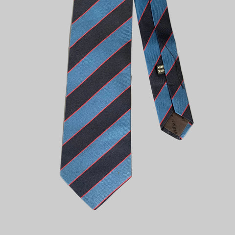 CHRISTIAN DIOR Navy Red Stripe Silk Tie
