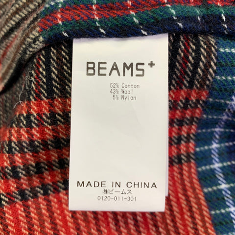 BEAMS PLUS Size XL Multi Color Patchwork Cotton Blend Jacket